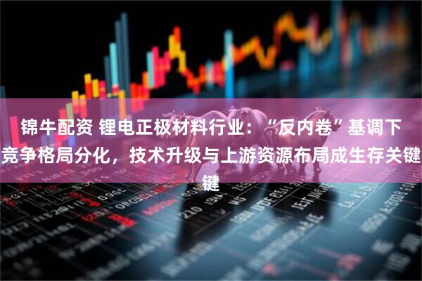 锦牛配资 锂电正极材料行业：“反内卷”基调下竞争格局分化，技术升级与上游资源布局成生存关键